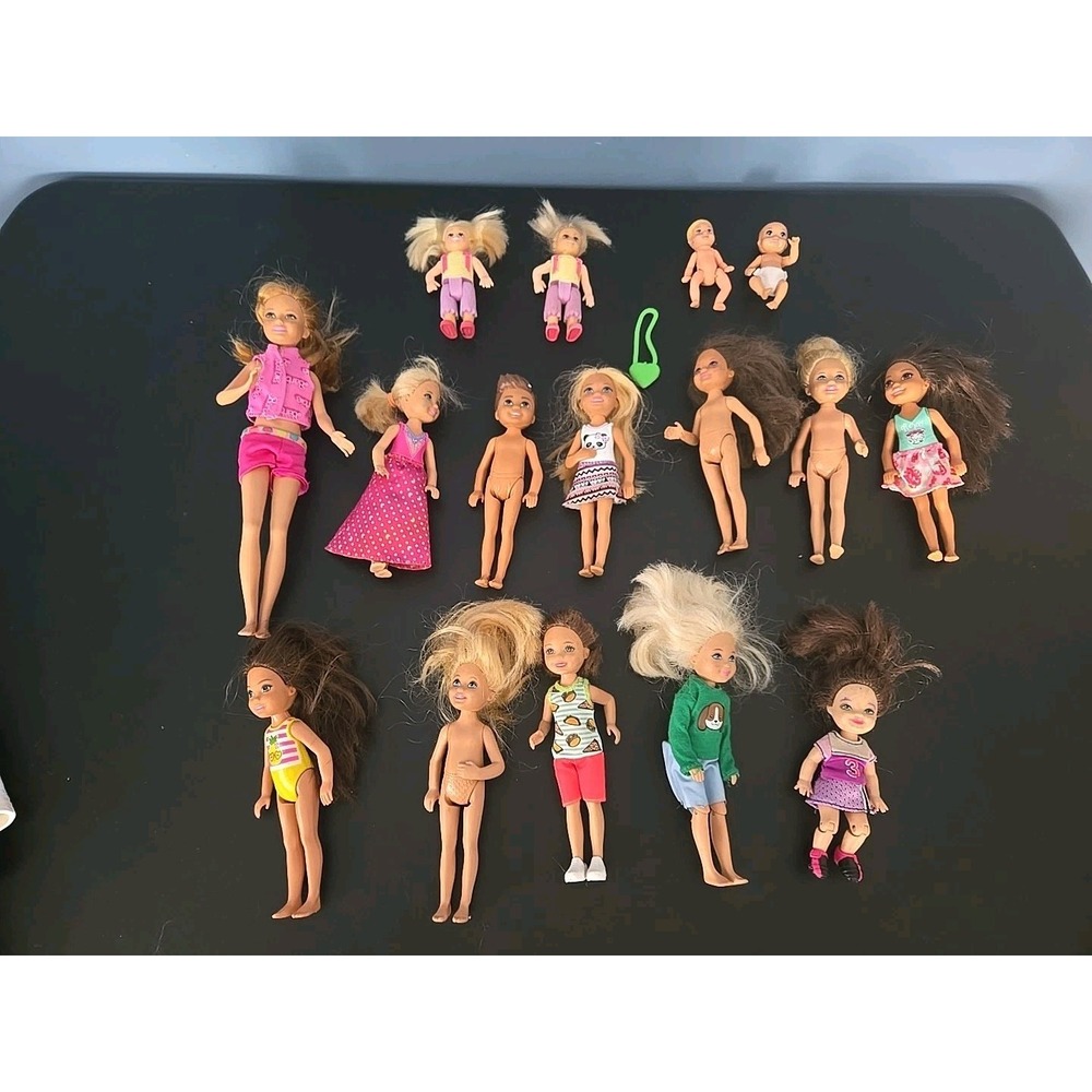 LOT OF 16 Mattel Barbie Chelsea & Friends Doll 5.5"-6" Skippe Dolls Fisher Price